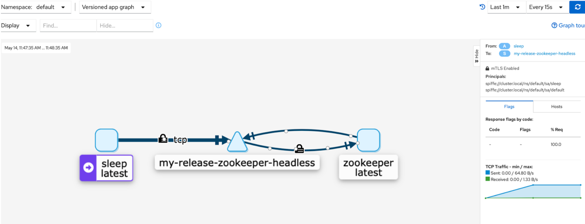 Visualize the ZooKeeper Services in Kiali